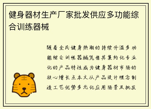 健身器材生产厂家批发供应多功能综合训练器械