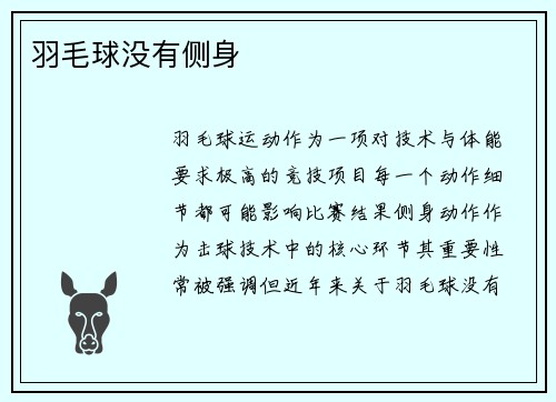 羽毛球没有侧身
